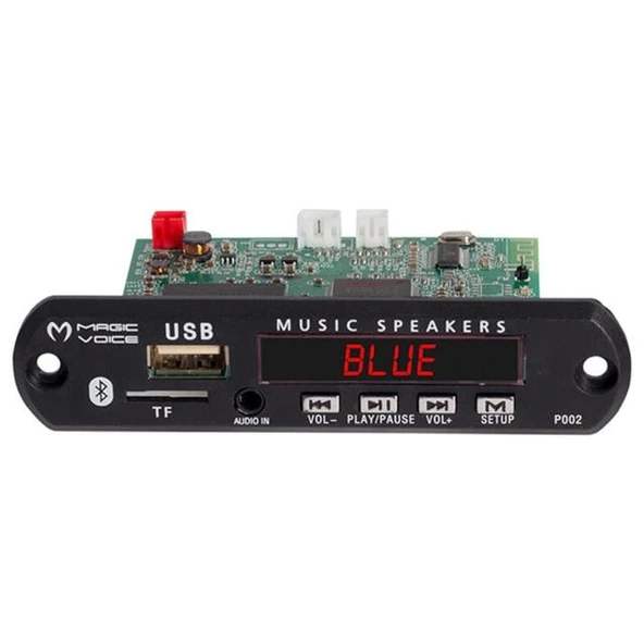 Magicvoice MP5 USB-SD-MMC-Bluetooth 12V-500Ma Kumandalı Çevirici Dijital Video Player Board ürün görseli 1