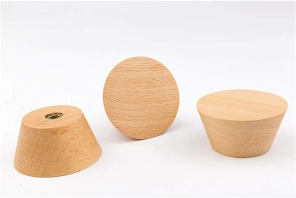 Ahşap 4 Lü Koni Duvar Askılık Modern Iskandinav Stili Portmanto Askı Natürel - Resim 5