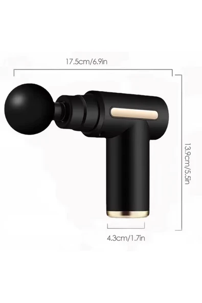 HOTSY Masaj Tabancası Sporcu Masaj Aleti 4 Başlıklı Şarjlı Titreşimli Sporcu Masaj Tabancası - Resim 5