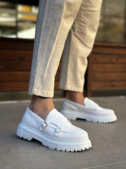 Tokalı Klasik Yüksek Taban Beyaz Erkek Ayakkabı ürün görseli