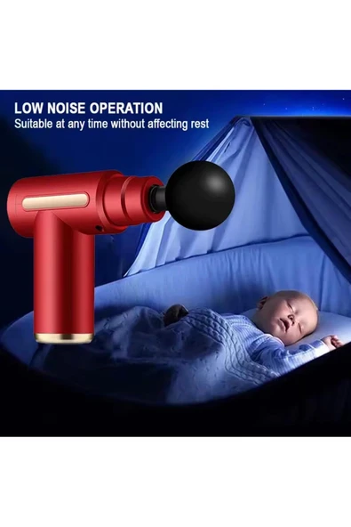 HOTSY Masaj Tabancası Sporcu Masaj Aleti 4 Başlıklı Şarjlı Titreşimli Sporcu Masaj Tabancası - Resim 3