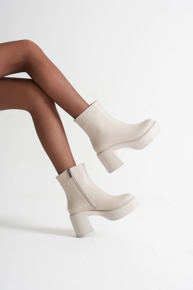 İtek Kadın Bej Topuklu Bot - Resim 2