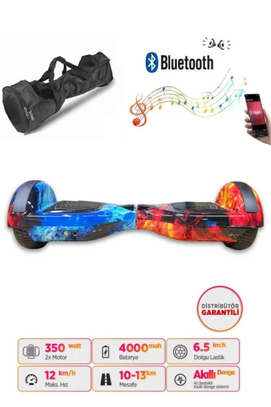 Citymate Hoverboard Elektrikli Kaykay Full Ledli  Bluetooth Hoparlörlü 6.5 Inch Çanta Hediyeli D10 - Resim 4
