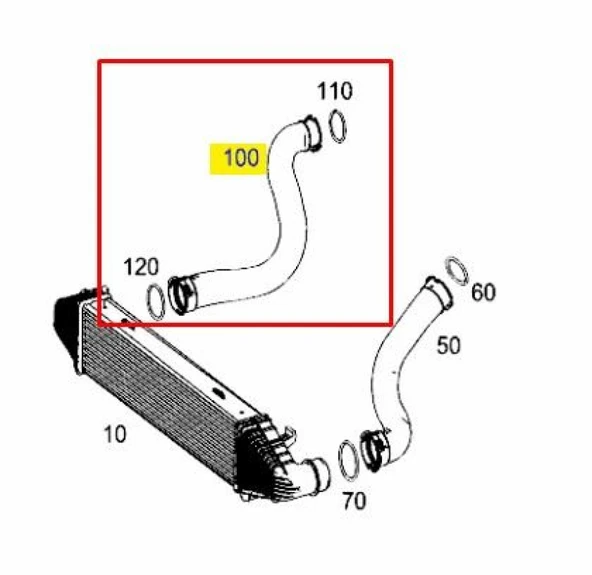 Mercedes Turbo Hortumu Sag W204 07>14 S204 07>14 C204 11> W212 09>15 - Ucpa 10h128127 - Resim 1