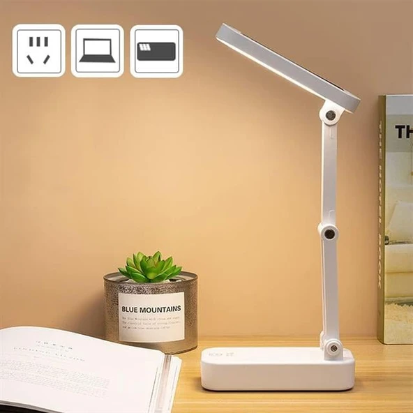 Powermaster PM-24440 Katlanabilir Dokunmatik Tuşlu Solar / Şarjlı Ledli Masa Lambası - Resim 3