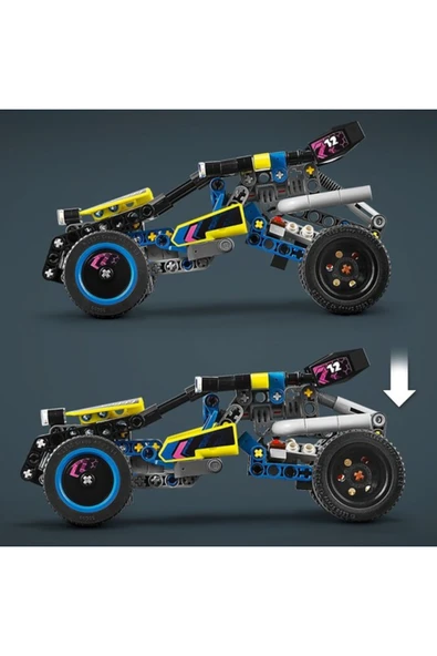 LEGO ® Technic Arazi Yarışı Arabası 42164 - Yaratıcı Oyuncak Model Yapım Seti (219 Parça) - Resim 2