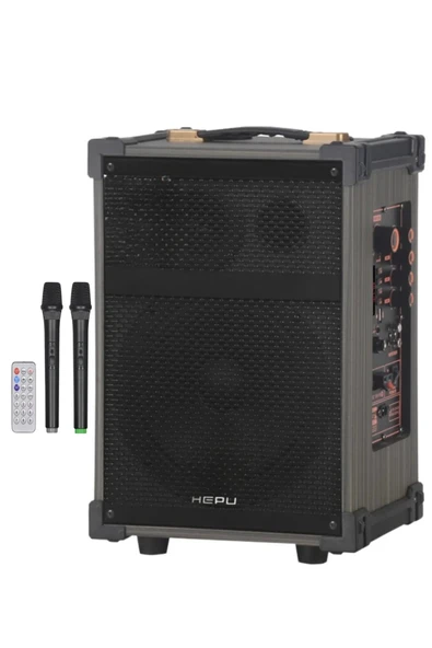 Hepu Hp-977 Partybox Bluetooth Hoparlör 12 Woofer 50W Güç 2 Kablosuz Mikrofon Kumanda ürün görseli 1