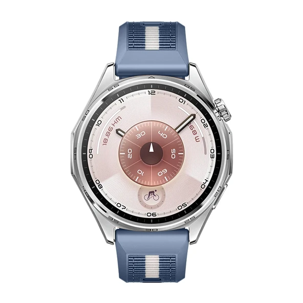 Huawei Watch GT6 46mm İle Uyumlu SportStripe Örgü Desen Metal Tokalı Silikon Akıllı Saat Kordonu  Mavi - Resim 4