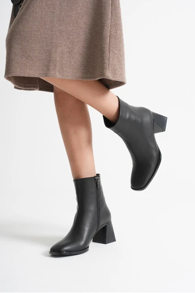 Alenro Kadın Siyah Topuklu Bot - Resim 2