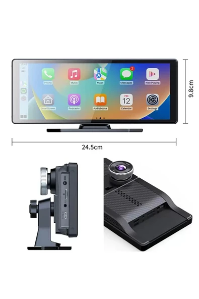 RabbitTech Carplay  Android Uyumlu 10.2 İnç Büyük Ekran Tak Çalıştır 4K Ön/Arka Çift Kameralı Araç Ekranı - Resim 8