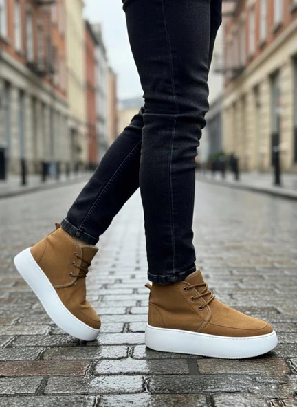 İçi Kürklü Bağcıklı Taba Erkek Tarz Spor Bot - Resim 2