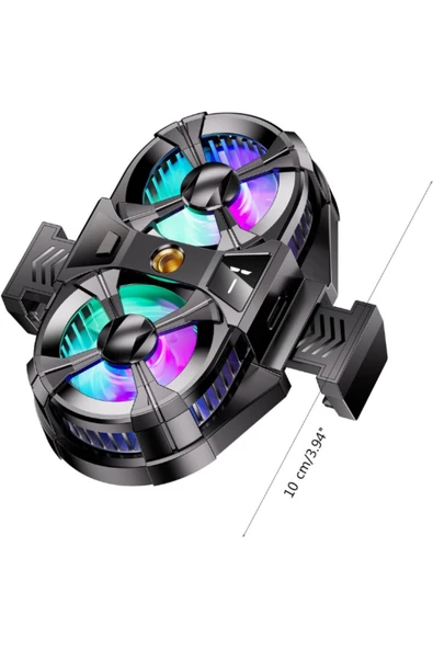 Maybax Telefon Soğutucu Fan Çift Pervaneli 3 kademeli Işıklı Göstergeli Bütün Telefon Modelleri İle Uyumlu - Resim 7