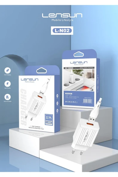 LENSUN Süper Şarj Akım Korumalı 5w Şarj Başlığı Pd/qc/pps Hızlı Şarj Başlığı 2,1A L-NO2 IPHONE - Resim 3