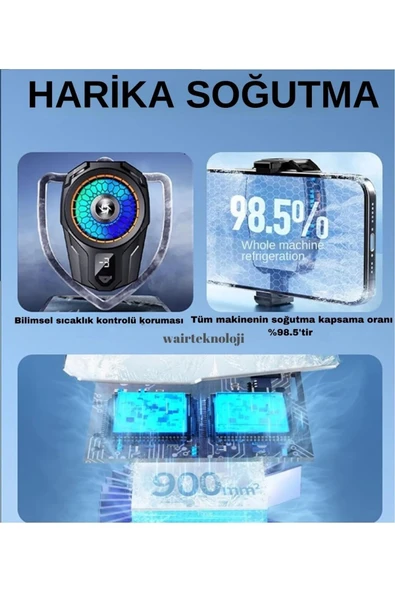 FIRSATTAN Wair Teknoloji Sl-16 Pubg Derece Göstergeli Radyatörlü Aliminyum Manyetik Hızlı Soğutma Özellikli Te - Resim 4