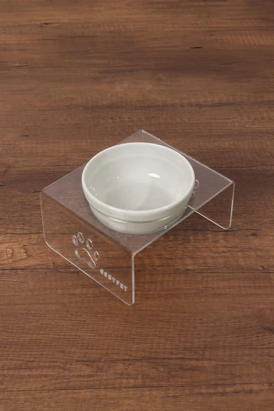 Tekli Seramik Dekoratif Kedi Ve Köpek Pleksi Mama & Su Kabı Kedi Paspası - Resim 3