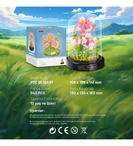 Ctoy Fanuslu Çiçek Serisi Hibiskus Lego Seti 543 Parça - Resim 2