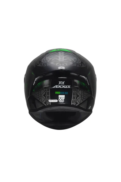 Axxıs Draken S Maori Devil B6 Matt Green Kapalı Motosiklet Kaskı + Yedek Siyah Vizör - Resim 4