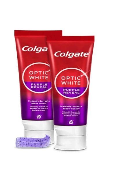 Colgate Optic White Purple Reveal Beyazlatıcı Diş Macunu 125 ml x 2 - Resim 2