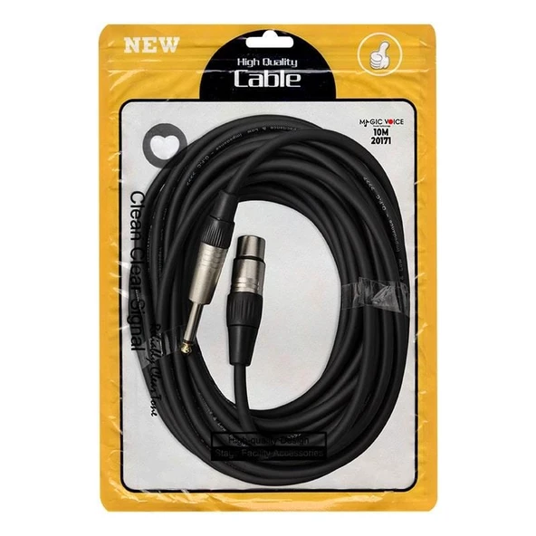 Magicvoice LD379B 6.3 Mm Mono Erkek Canon Dişi 10 Metre Kablo Anfi Mixer Ses Kablosu - Resim 2