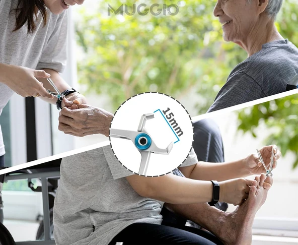 Muggio Geniş Ağızlı Premium Tırnak Makası Kalın Sert Mantarlı Tırnaklar İçin 8.5 cm - Resim 5