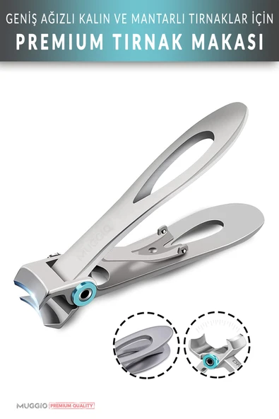 Muggio Geniş Ağızlı Premium Tırnak Makası Kalın Sert Mantarlı Tırnaklar İçin 8.5 cm ürün görseli 1