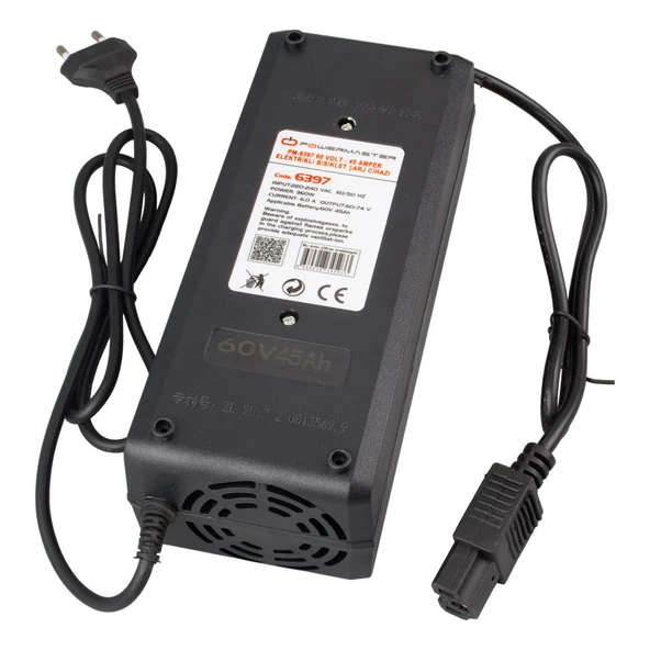 Powermaster 60 Volt 45 Amper Elektrikli Bisiklet Scooter Şarj Cihazı Cihazı PM-6397 - Resim 3