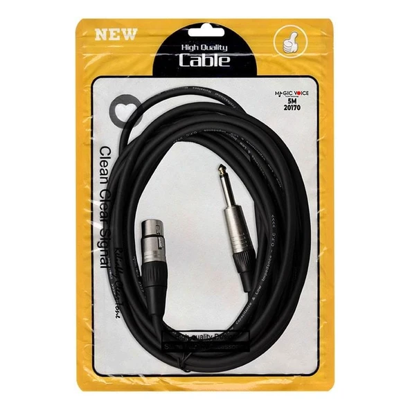 Magicvoice LD379B 6.3 Mm Mono Erkek Canon Dişi 5 Metre Kablo Anfi Mixer Ses Kablosu - Resim 2