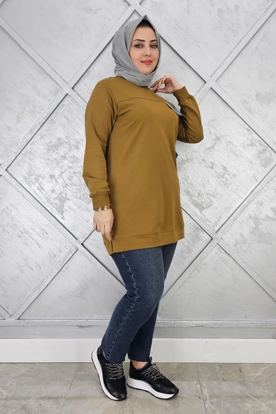 KADIN TAŞ VE DÜĞME DETAYLI TESETTÜR TUNİK - Resim 8