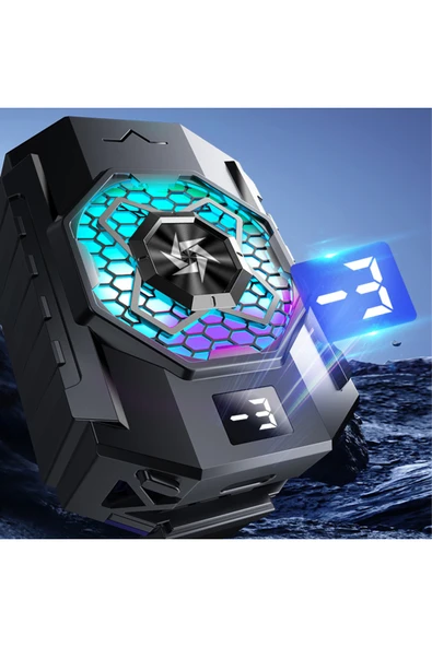 Byrist SL-31 PUBG Aliminyum Magsafe Manyetik Kademeli Derece Göstergeli Telefon Cooler Fan Soğutucu - Resim 5