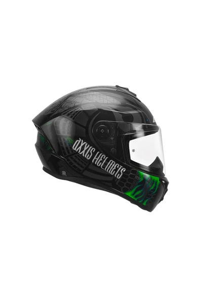 Axxıs Draken S Maori Devil B6 Matt Green Kapalı Motosiklet Kaskı + Yedek Siyah Vizör ürün görseli