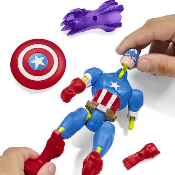 MARVEL Avengers Captain America Mix Mashers Aksiyon Figürü - Resim 4