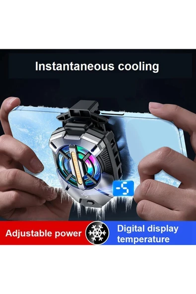 LENSUN FS09 Cep Telefon Soğutma Fanı Radyatör Soğutucu Rgb Led Işıklı - Resim 3