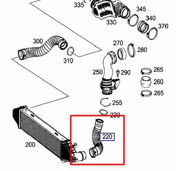 Mercedes Turbosarj Hortumu Sol C-Class W204 07>14 S204 07>14 - Ucpa 10h128119 ürün görseli