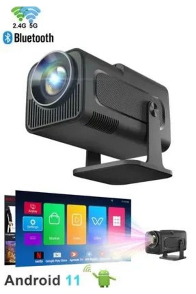 LENSUN Hy320 Mini Siyah Taşınabilir Sinema Projektörü 4k 720p Ev Sineması Bluetooth Android Projeksiyon ürün görseli