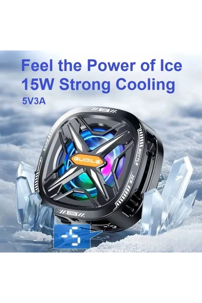 LENSUN FS05 Cep Telefon Soğutma Fanı Radyatör Soğutucu Rgb Led Işıklı - Resim 6