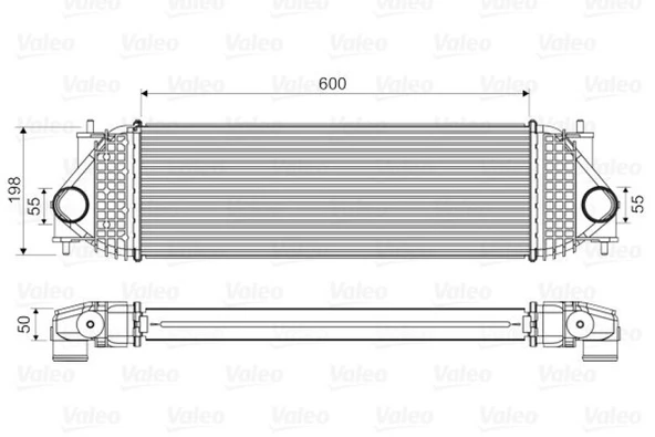 Suzukı Turbo Radyatoru (intercooler) Grand Vitara II 1,9 Ddis 05>15 (600×207×50) - Valeo 818662 ürün görseli 1