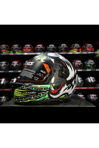 AXXIS Draken S Roar B3 Matt Fluor Yellow Kapalı Motosiklet Kaskı + Yedek Siyah Vizör - Resim 6