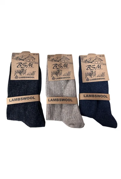BSM Lamswool Kışlık Erkek Çorap 3 Adet ürün görseli 1