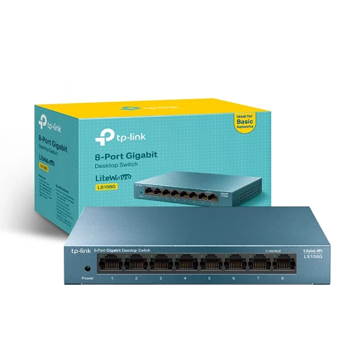 TP-LINK LiteWave 8 Port LS108G 10/100/1000 Gigabit Çelik Kasa Switch ürün görseli