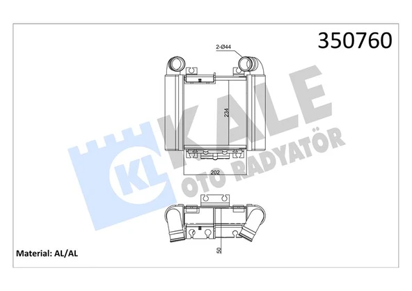 Kia Ticarı İntercooler Kia Bongo 3 K2500 2004-> - Kale 350760 ürün görseli