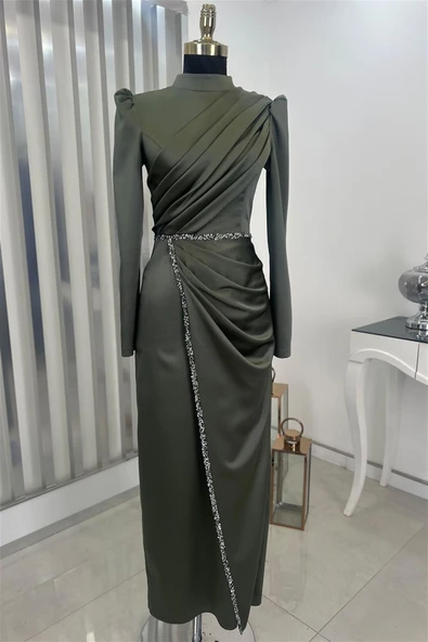 Sare Tesettür Abiye Haki ürün görseli