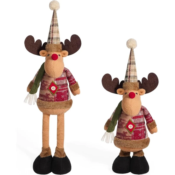 Yılbaşı Yeniyıl Dekorasyonu 60cm Uzayabilen Ren Geyiği Yılbaşı Masası Dekorasyonu Geyik 1 ADET - Resim 2