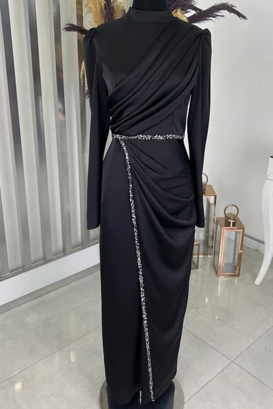 Sare Tesettür Abiye Siyah ürün görseli