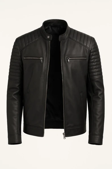 Delpino Slim Fit Erkek Suni Deri Ceket - 7452 - Resim 2