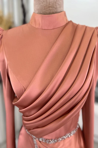 Sare Tesettür Abiye Soğan Kabuğu - Resim 2