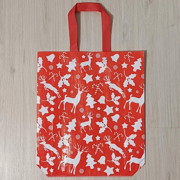 Jüt Yılbaşı Çantası 38,5x44,5x11,5cm KIRMIZI ürün görseli