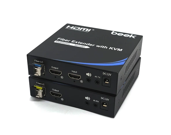 4K @60Hz HDMI KVM Fiber Sinyal Uzatma Cihazı, Single Mode, 20km ürün görseli 1