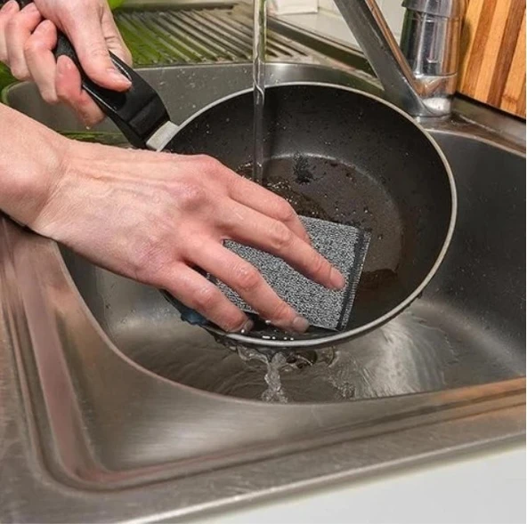 Technow Paslanmaz Çelik Sihirli Inox Yağ ve Kir Çözücü Tel Bulaşık Süngeri 2 Adet - Resim 2