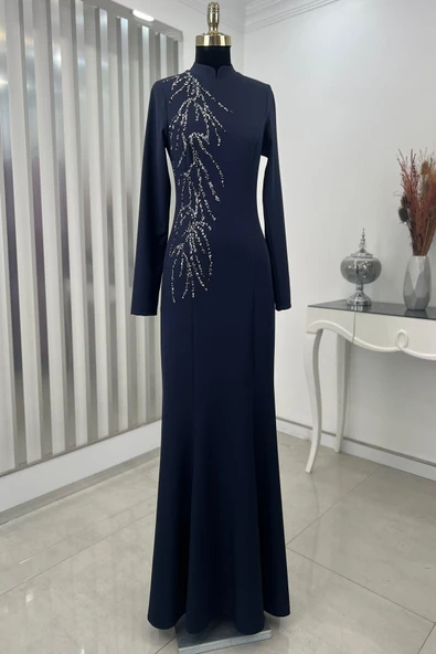 Bahar Tesettür Abiye Lacivert ürün görseli