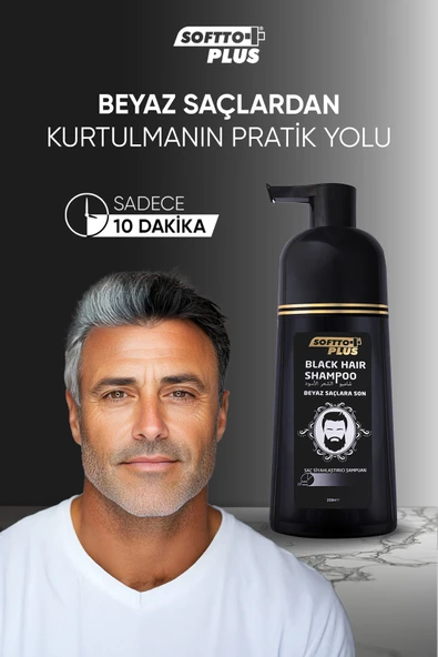 Softto Plus Black Hair Shampoo Siyahlaştırıcı 350 ml - Resim 3